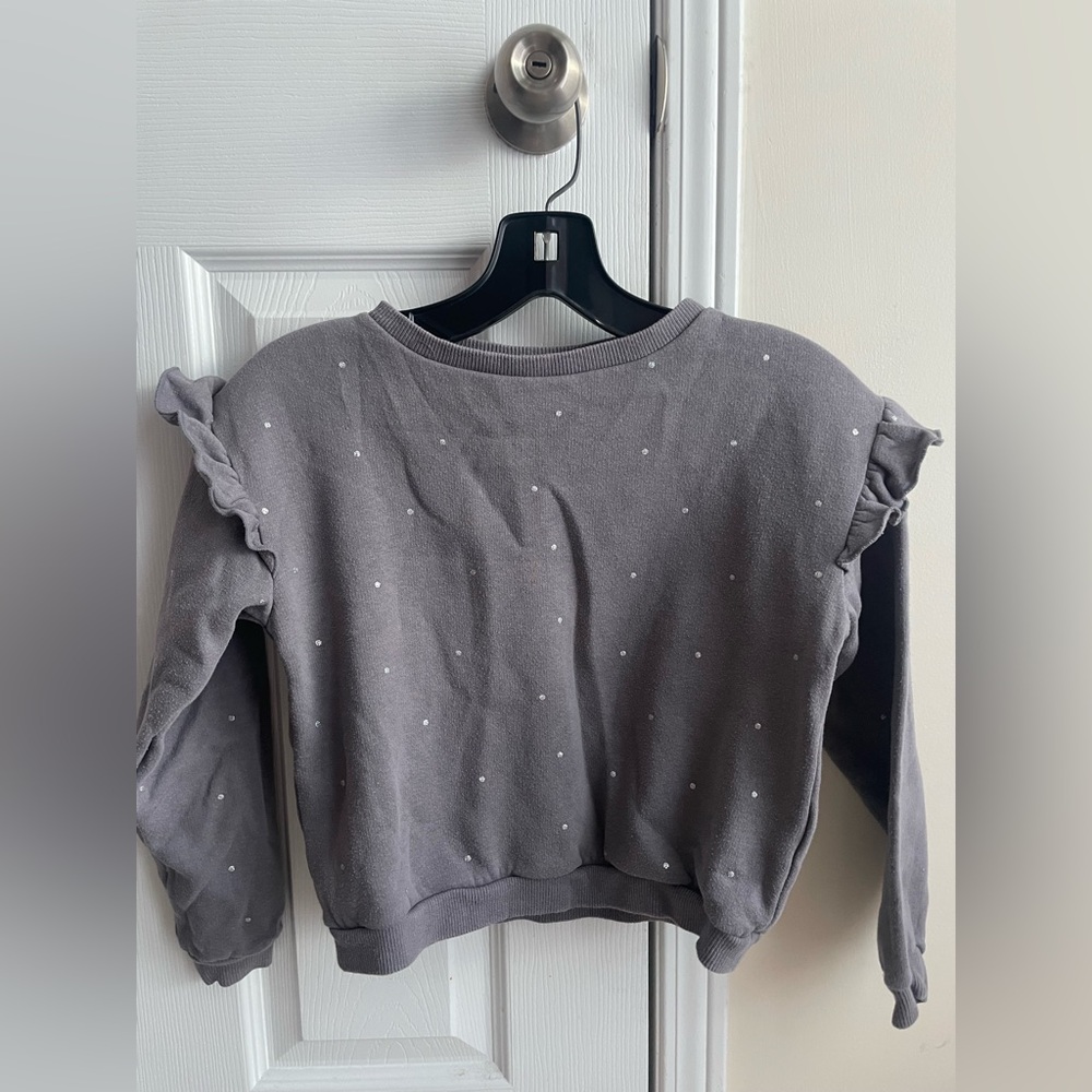 H&M Charcoal Ruffle Sweatshirt